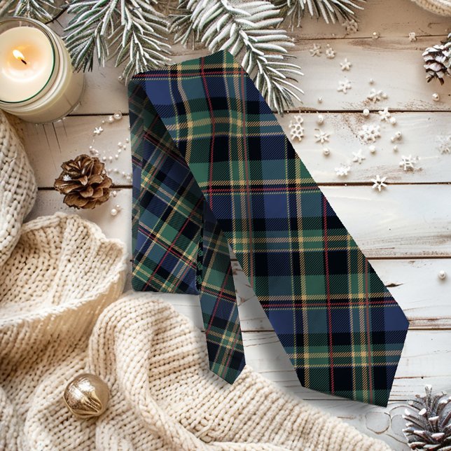 Christmas Tartan Brick Blue Green ID1141B Tie (Creator Uploaded)