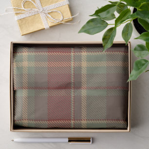 Christmas Tartan Brick Red Green ID1141A Tissue Paper