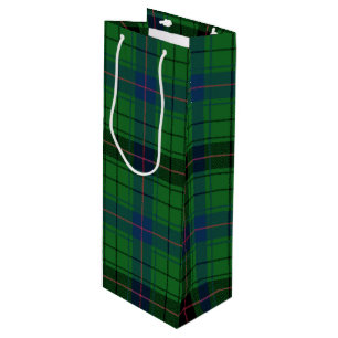 Christmas Tartan Clan Davidson Green Plaid Wine Gift Bag