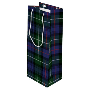 Christmas Tartan Clan MacKenzie Green Purple Plaid Wine Gift Bag