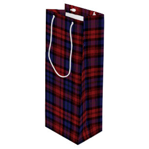 Christmas Tartan Clan MacLachlan Purple Red Plaid  Wine Gift Bag
