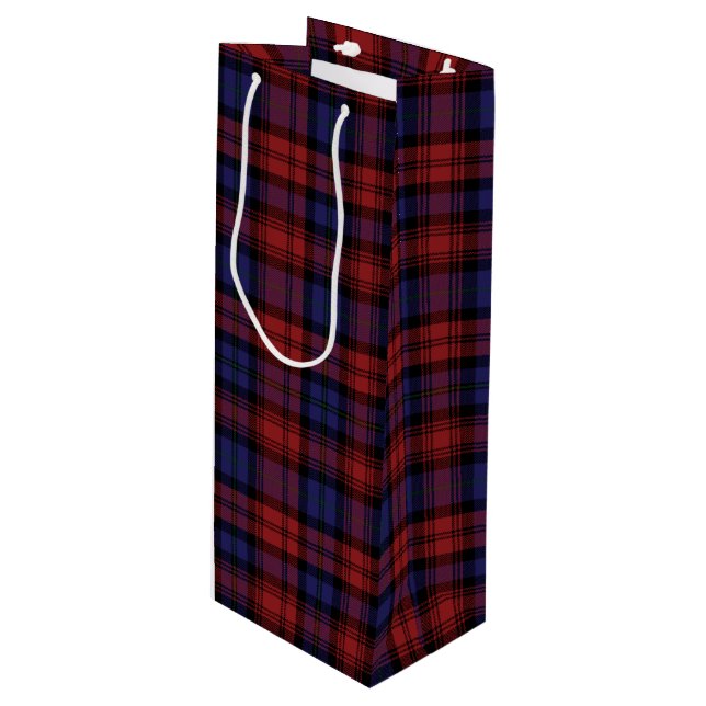 Christmas Tartan Clan MacLachlan Purple Red Plaid  Wine Gift Bag (Front Angled)