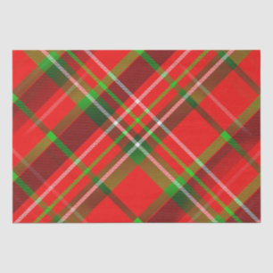 Christmas Tartan Pattern Red Green Gold Plaid Tissue Paper