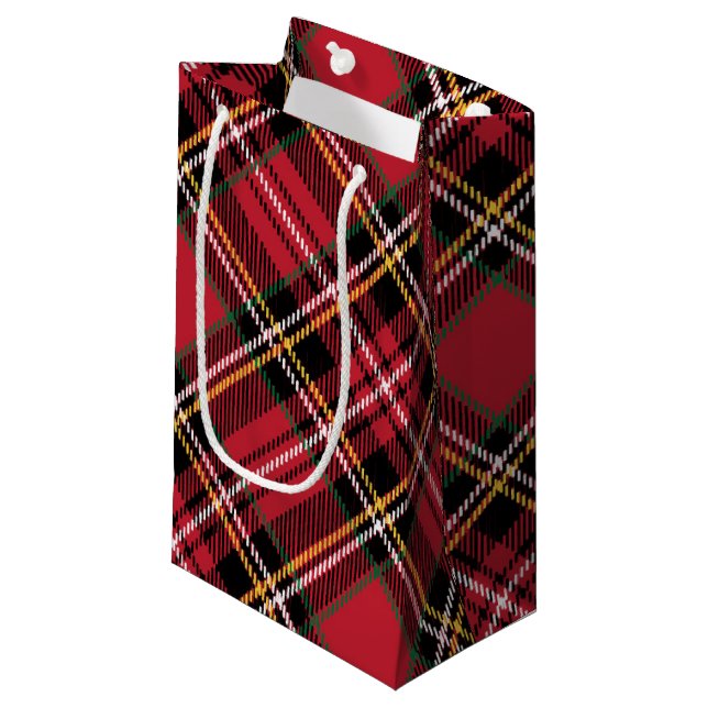 Christmas Tartan Pattern Small Gift Bag (Front Angled)