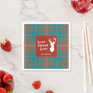 Christmas Tartan Plaid Clan Wilson Personalised Napkin