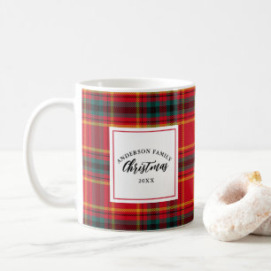 Christmas Tartan Plaid Family Name Year Coffee Mug