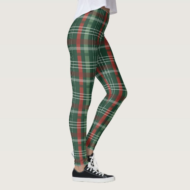 Christmas Tartan Plaid Leggings – Festive Women’s  (Right)