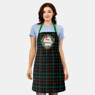 Christmas Tartan with Holiday Wreath Apron