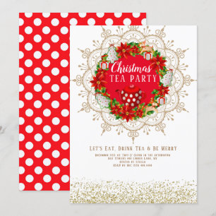 Christmas Tea Holiday Party Invitation
