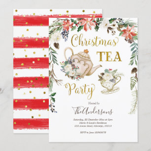 Christmas Tea Holiday Party Invitation