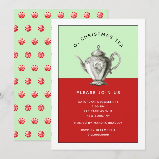Christmas Tea invitation (Front/Back)