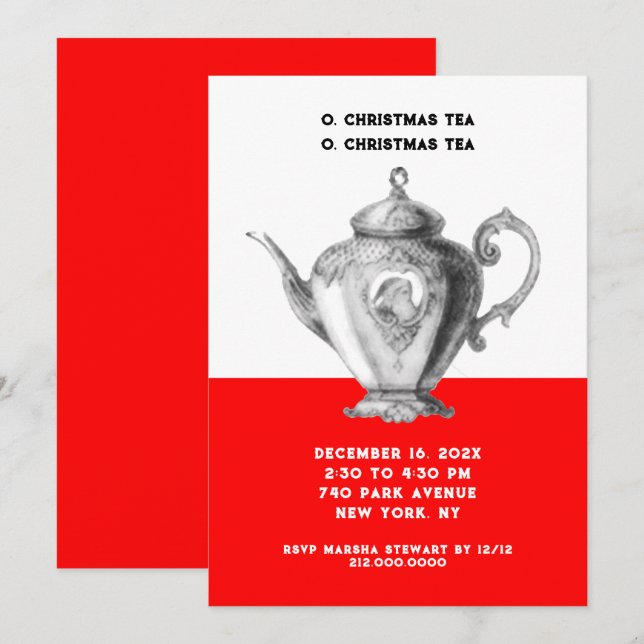 Christmas Tea invitations (Front/Back)