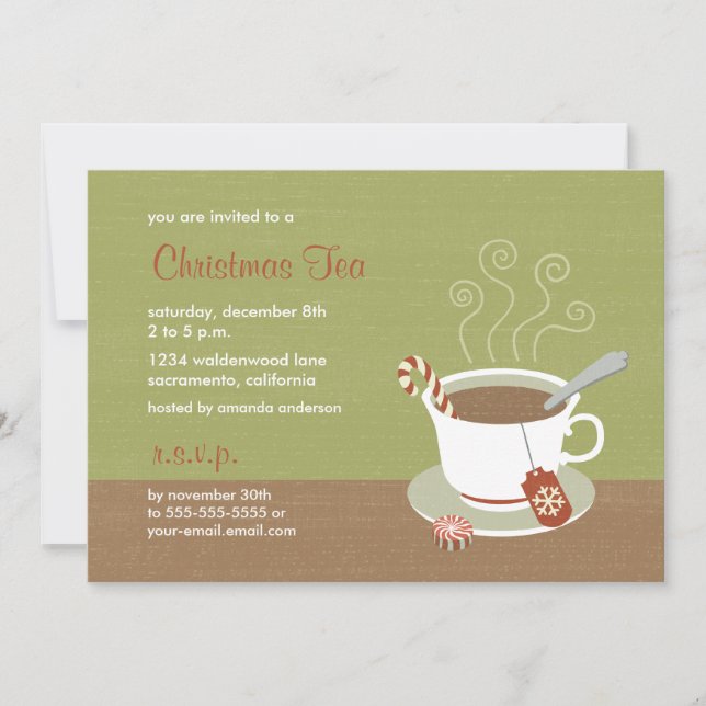 Christmas Tea of Holiday Tea Invitations (Front)