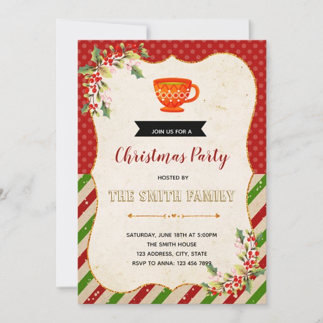Christmas tea party invitation (Front)