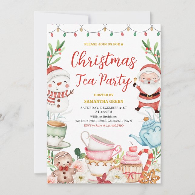 Christmas Tea Party Invitation (Front)