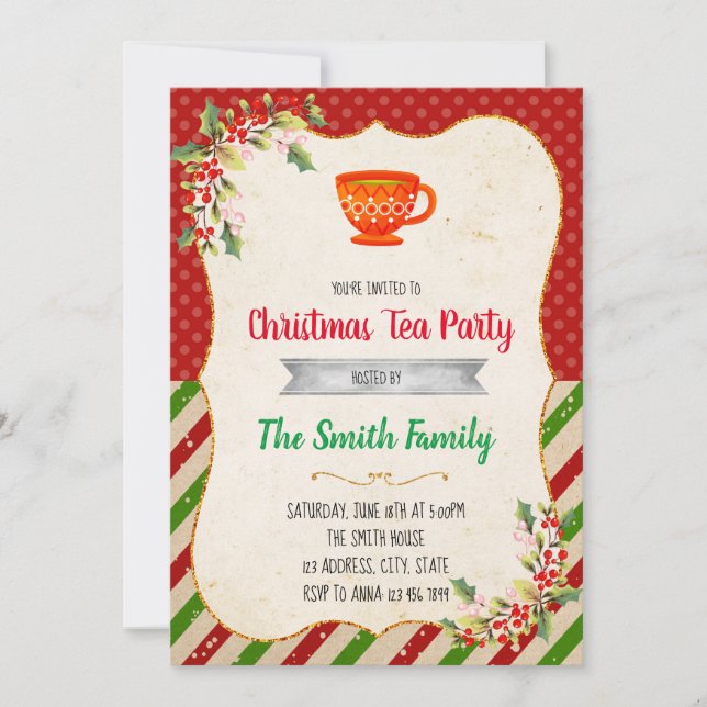 Christmas tea party invitation (Front)