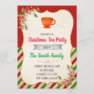 Christmas tea party invitation
