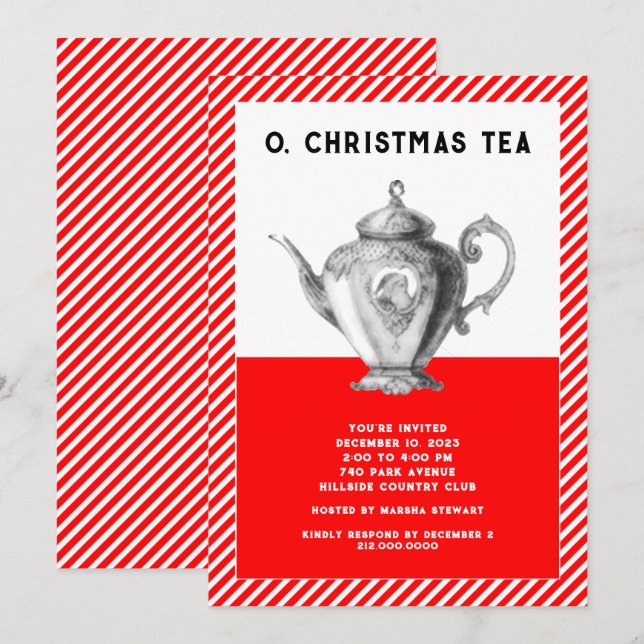 Christmas Tea Party Invitation (Front/Back)