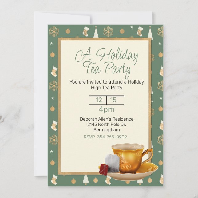 Christmas Tea Party Invitation (Front)