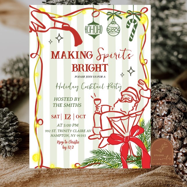 Christmas Tea Party Scribble Hand Drawn Invitation (Creator Uploaded)