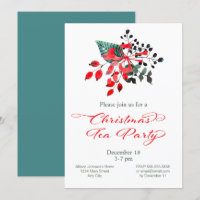 Christmas Tea Party Winter Berries Floral