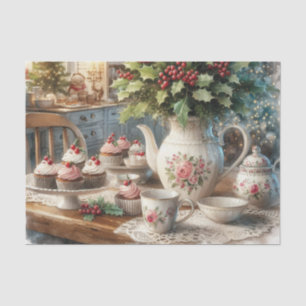 Christmas Tea Time with Cupcakes  Tissue Paper