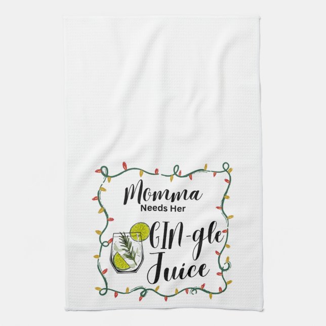 Christmas Tea Towel - GINgle Juice (Vertical)