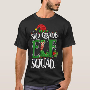 Christmas Teacher 3rd Grade Elf Squad Xmas Lights T-Shirt