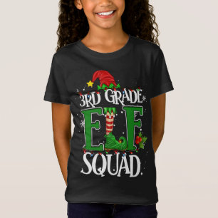 Christmas Teacher 3rd Grade Elf Squad Xmas Lights  T-Shirt