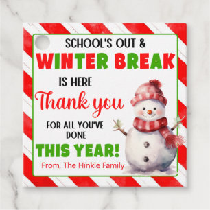 Christmas Teacher Appreciation Favour Tags