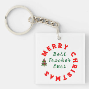 Christmas Teacher Appreciation Quote Typography Key Ring