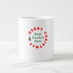 Christmas Teacher Appreciation Quote Typography Large Coffee Mug