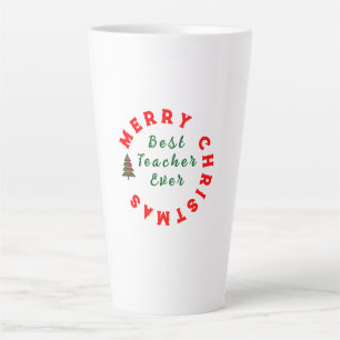 Christmas Teacher Appreciation Quote Typography Latte Mug