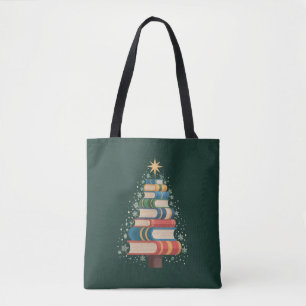 Christmas Teacher Books Tree Xmas Reading Holiday Tote Bag