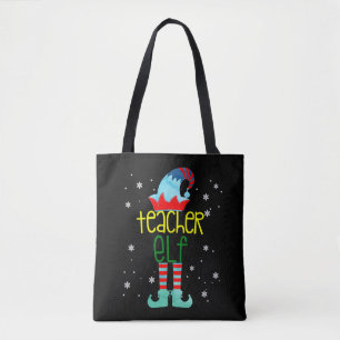 Christmas Teacher Canvas Xmas Tote Bag