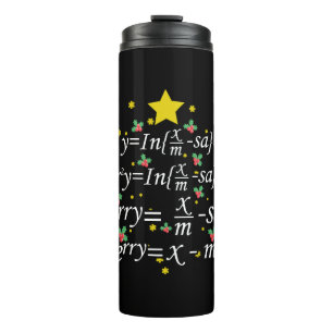 Christmas Teacher - Christmas Math Teacher Tree Thermal Tumbler