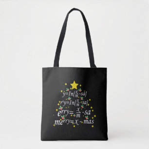Christmas Teacher - Christmas Math Teacher Tree Tote Bag