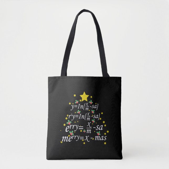Christmas Teacher - Christmas Math Teacher Tree  Tote Bag (Front)