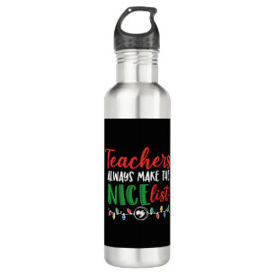 Christmas teacher, christmas nice list 710 ml water bottle