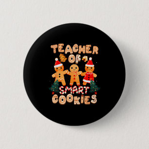 Christmas Teacher Cute Gingerbread Cookies Funny H 6 Cm Round Badge