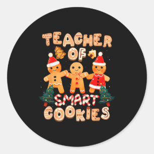 Christmas Teacher Cute Gingerbread Cookies Funny H Classic Round Sticker