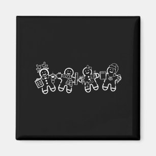 Christmas Teacher Cute Gingerbread Cookies Funny H Magnet