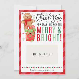 Christmas Teacher Gingerbread Gift Card Holder