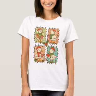 Christmas Teacher Goose Reading Books T-Shirt