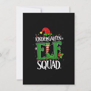 Christmas Teacher Kindergarten Elf Squad Xmas Ligh Invitation