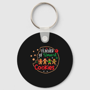 Christmas Teacher Of Smart Cookies Funny Cute Ging Key Ring
