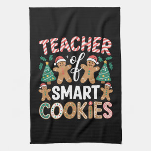 Christmas Teacher Of Smart Cookies Gingerbread Tea Towel
