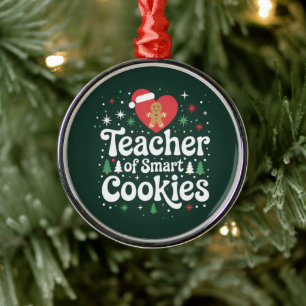 Christmas Teacher Of Smart Cookies  Metal Tree Decoration