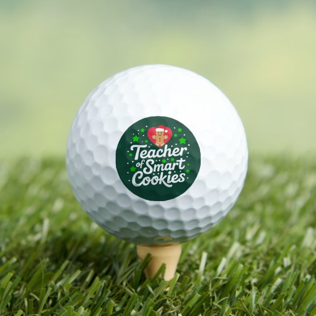 Christmas Teacher Of Smart Cookies Teacher Life  Golf Balls (Insitu Tee)