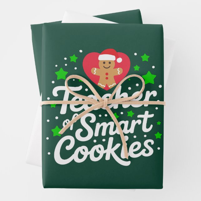 Christmas Teacher Of Smart Cookies Teacher Life  Wrapping Paper Sheet (In situ)